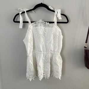 Bb Dakota white lace peplum top